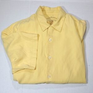 Tommy Bahama Men's Light Yellow Casual Shirt 100% Silk